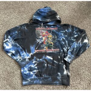 Power Ranger Hoodie Sweatshirt Mens Medium Blue Tie Dye Fleece‎ Pullover VTG Y2K